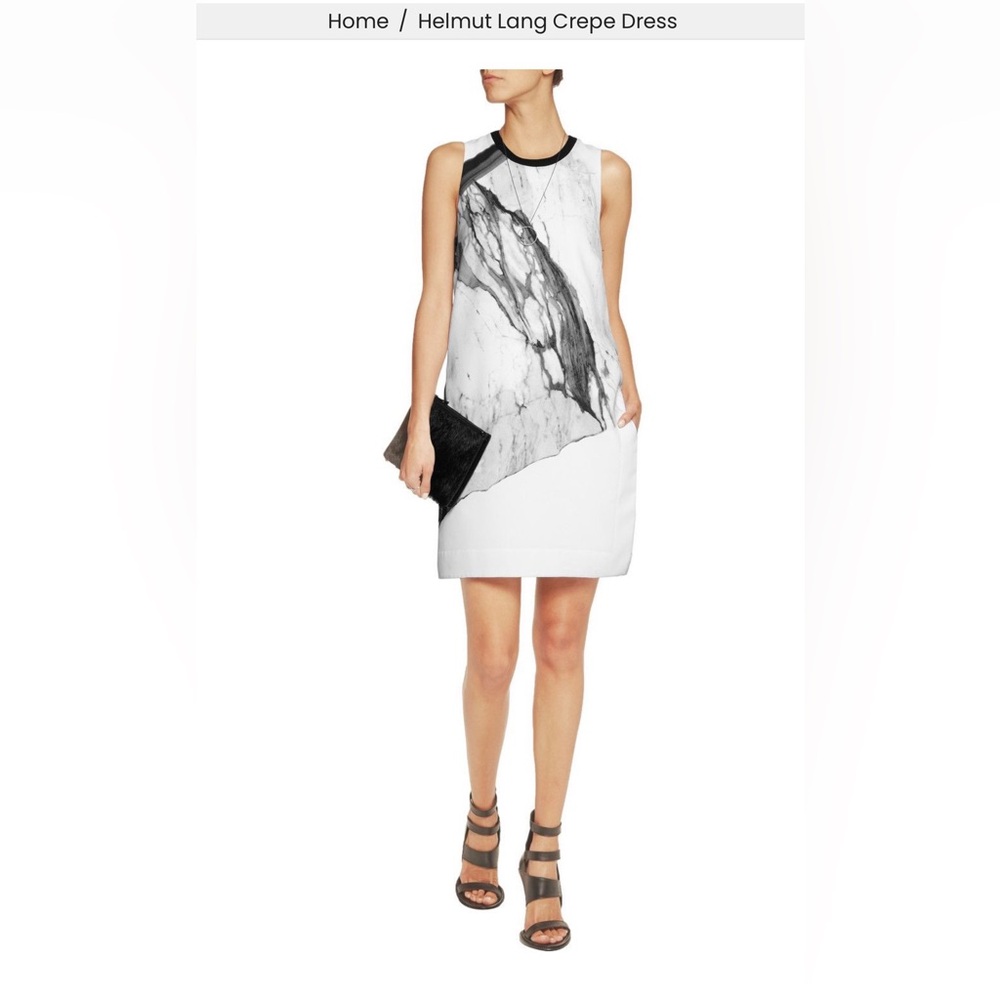 Helmut Lang Hydra Minimalist White n Black Dress Small